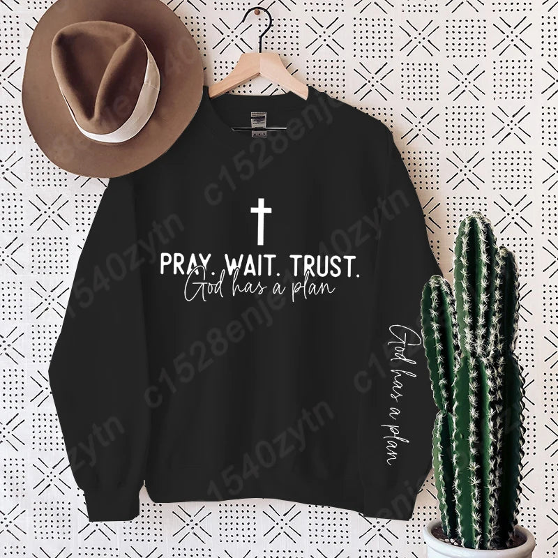 Pray Wait Trust Crew Neck Shirt