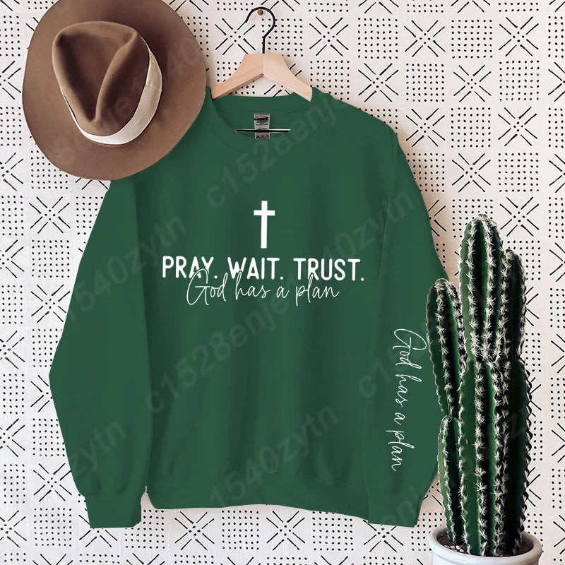 Pray Wait Trust Crew Neck Shirt
