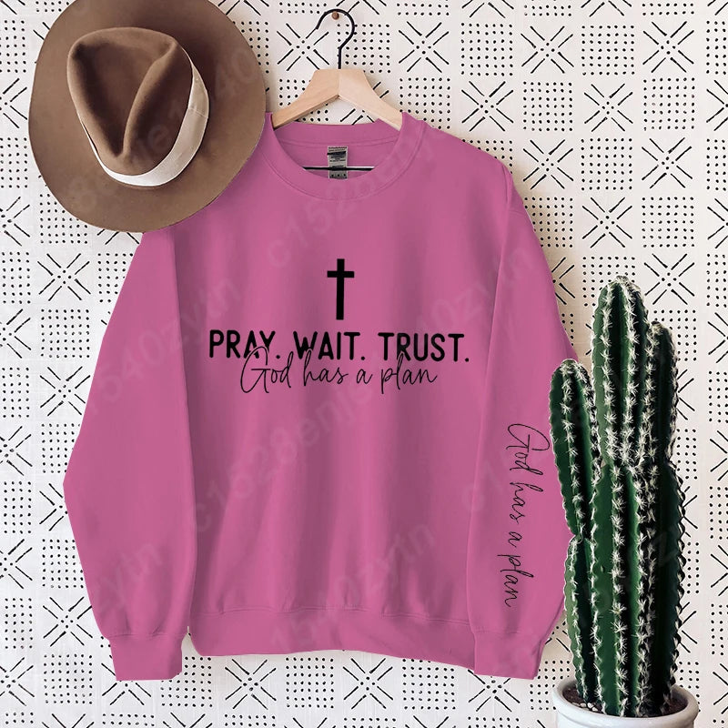 Pray Wait Trust Crew Neck Shirt