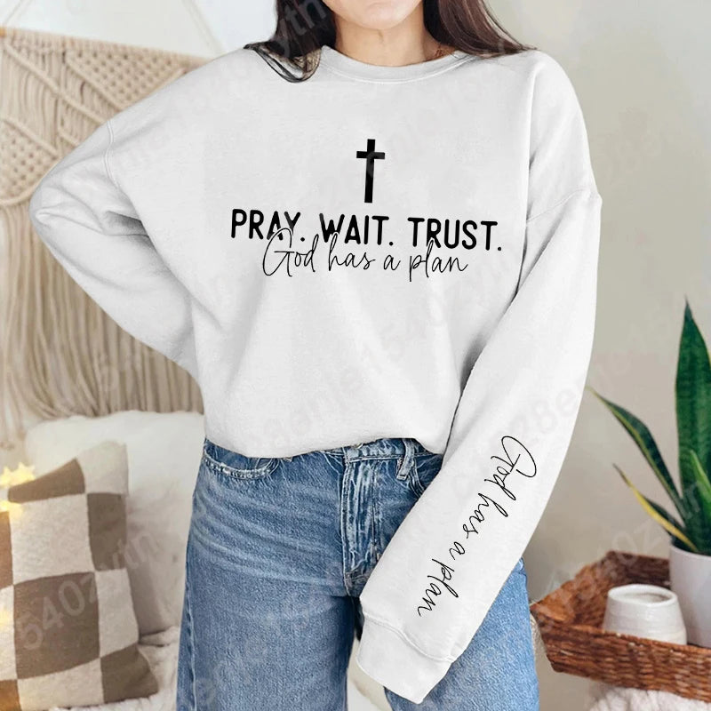 Pray Wait Trust Crew Neck Shirt