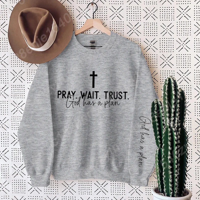 Pray Wait Trust Crew Neck Shirt